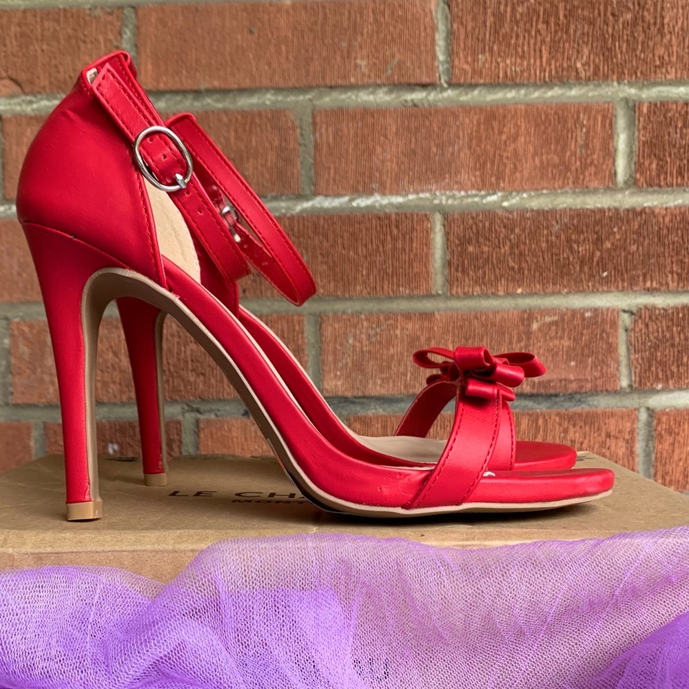 🎀💯 BN Bow ankle strap heels sandals